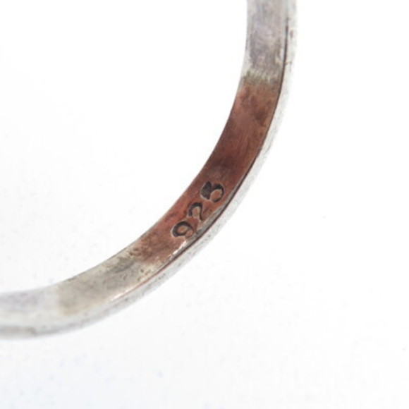 925 Sterling Silver Vintage Real Larimar Oxidized Ring Size 8 - Picture 7 of 8